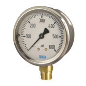 WIKA 213.53 Pressure Gauge copper alloy wetted parts, SS Case, 2-1/2", 1/4", Liq. Fill, 0-160 PSI